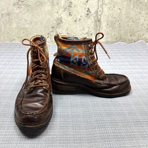 Pendleton x Clarks Boots Mens 10 Ottawa Peak Aztec Wool Leather Lace Up‎